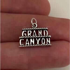 Sterling Silver Grand Canyon Charm, Sterling Silver Oxidized Grand Canyon Charm